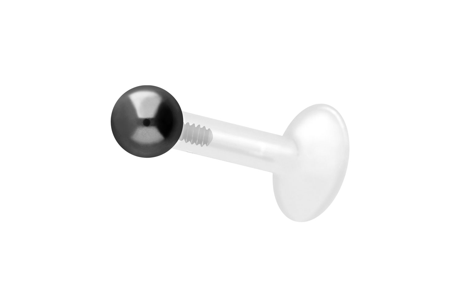 PTFE Labret Piercing mit Innengewinde + Titan-Aufsatz KUGEL